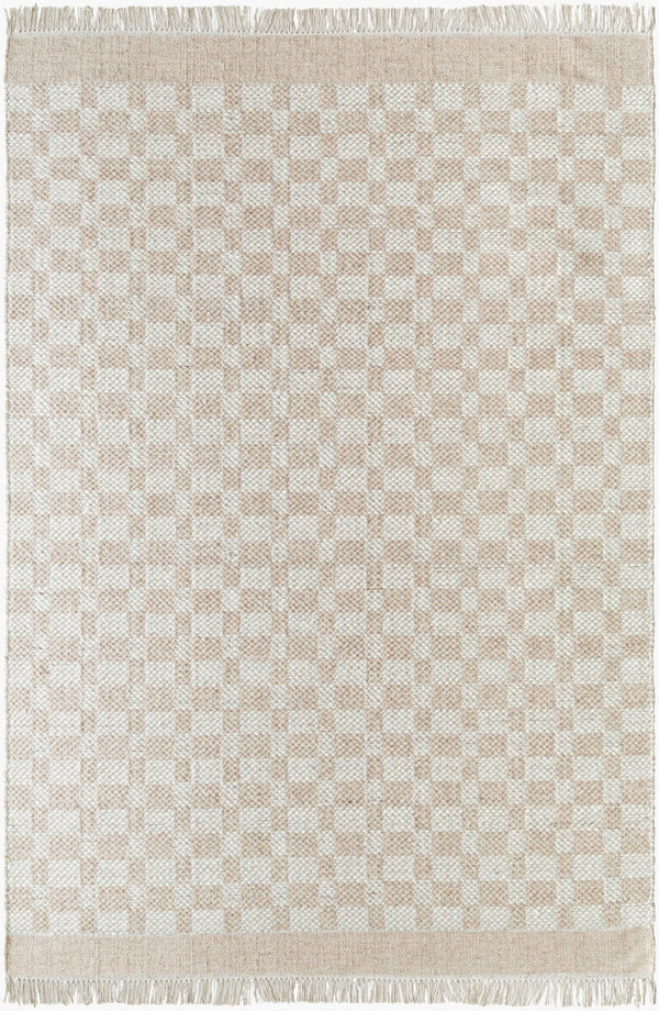 Livabliss Mardin Handmade Wool Flatweave Rug Artisan Geometric Accent for Entryways and Bohemian Rooms Tan, Ivory 5' x 7'6" MDI2340-576