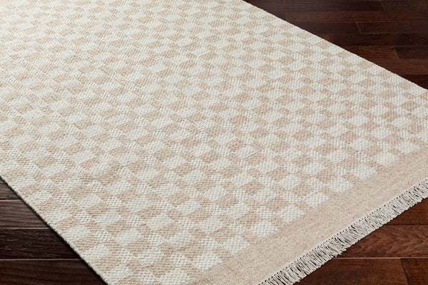 Livabliss Mardin Handmade Wool Flatweave Rug Artisan Geometric Accent for Entryways and Bohemian Rooms Tan, Ivory 2'6" x 8' MDI2340-268