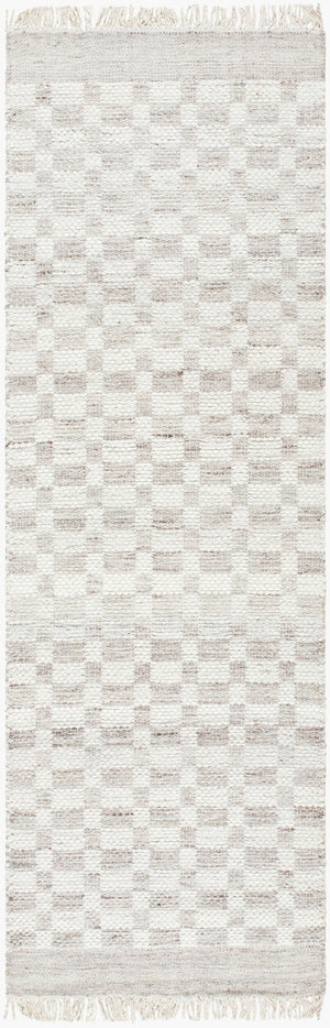 Livabliss Mardin Handwoven Wool Flatweave Geometric Accent Rug for Entryway or Kitchen Medium Gray, Li 2'6" x 8' MDI2342-268