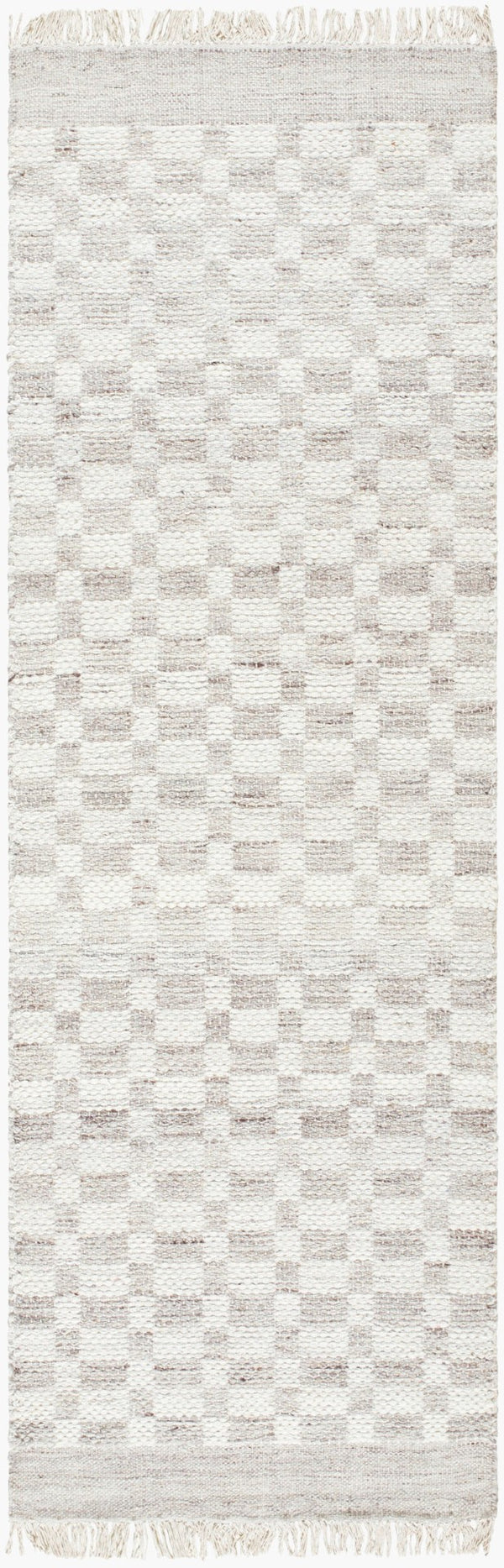 Livabliss Mardin Handwoven Wool Flatweave Geometric Accent Rug for Entryway or Kitchen Medium Gray, Li 2'6" x 8' MDI2342-268
