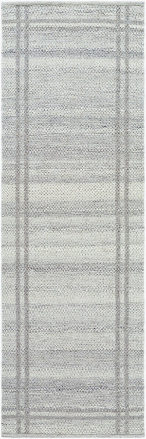 Livabliss Mardin Handwoven Wool Flatweave Rug Artisan Crafted for Entryways and High Traffic Floors Gray, Ivory 2'6" x 8' MDI2351-268