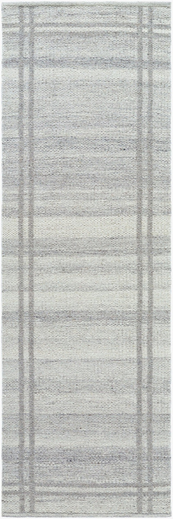 Livabliss Mardin Handwoven Wool Flatweave Rug Artisan Crafted for Entryways and High Traffic Floors Gray, Ivory 2'6" x 8' MDI2351-268