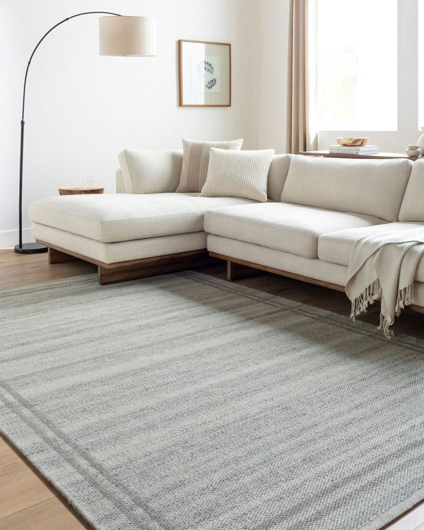 Livabliss Mardin Handwoven Wool Flatweave Rug Artisan Crafted for Entryways and High Traffic Floors Gray, Ivory 6' x 9' MDI2351-69