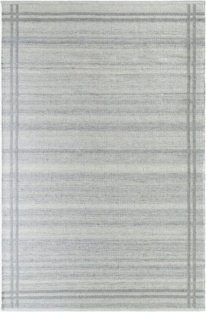 Livabliss Mardin Handwoven Wool Flatweave Rug Artisan Crafted for Entryways and High Traffic Floors Gray, Ivory 6' x 9' MDI2351-69