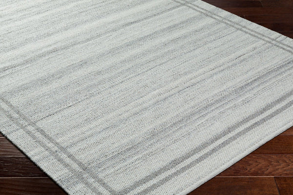 Livabliss Mardin Handwoven Wool Flatweave Rug Artisan Crafted for Entryways and High Traffic Floors Gray, Ivory 6' x 9' MDI2351-69