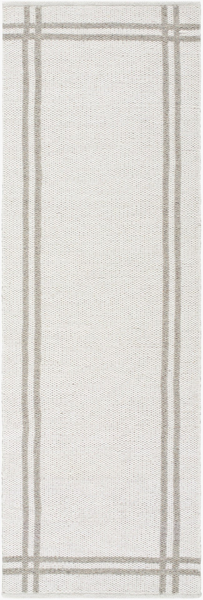 Livabliss Mardin Handwoven Wool Flatweave Rug Artisan Crafted for Entryways and High Traffic Areas Ivory, Taupe 2'6" x 8' MDI2352-268