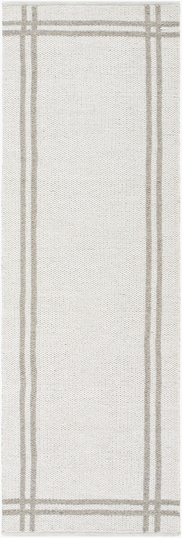 Livabliss Mardin Handwoven Wool Flatweave Rug Artisan Crafted for Entryways and High Traffic Areas Ivory, Taupe 2'6" x 8' MDI2352-268