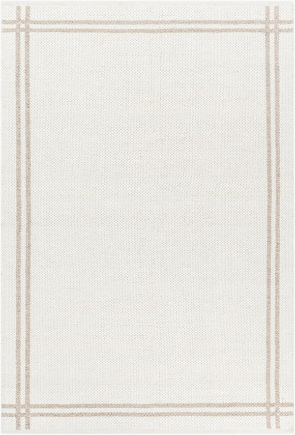 Livabliss Mardin Handwoven Wool Flatweave Rug Artisan Crafted for Entryways and High Traffic Areas Ivory, Taupe 3'6" x 5'6" MDI2352-3656