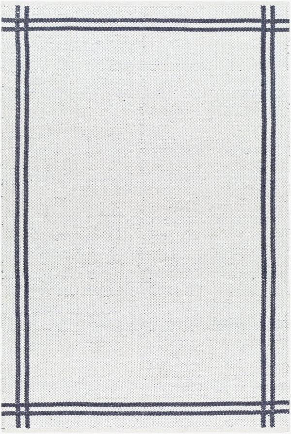 Livabliss Mardin Handwoven Wool Flatweave Rug Artisan Crafted for Entryways and High Traffic Spaces Ivory, Charcoal 2' x 3' MDI2353-23