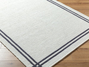 Livabliss Mardin Handwoven Wool Flatweave Rug Artisan Crafted for Entryways and High Traffic Spaces Ivory, Charcoal 2' x 3' MDI2353-23