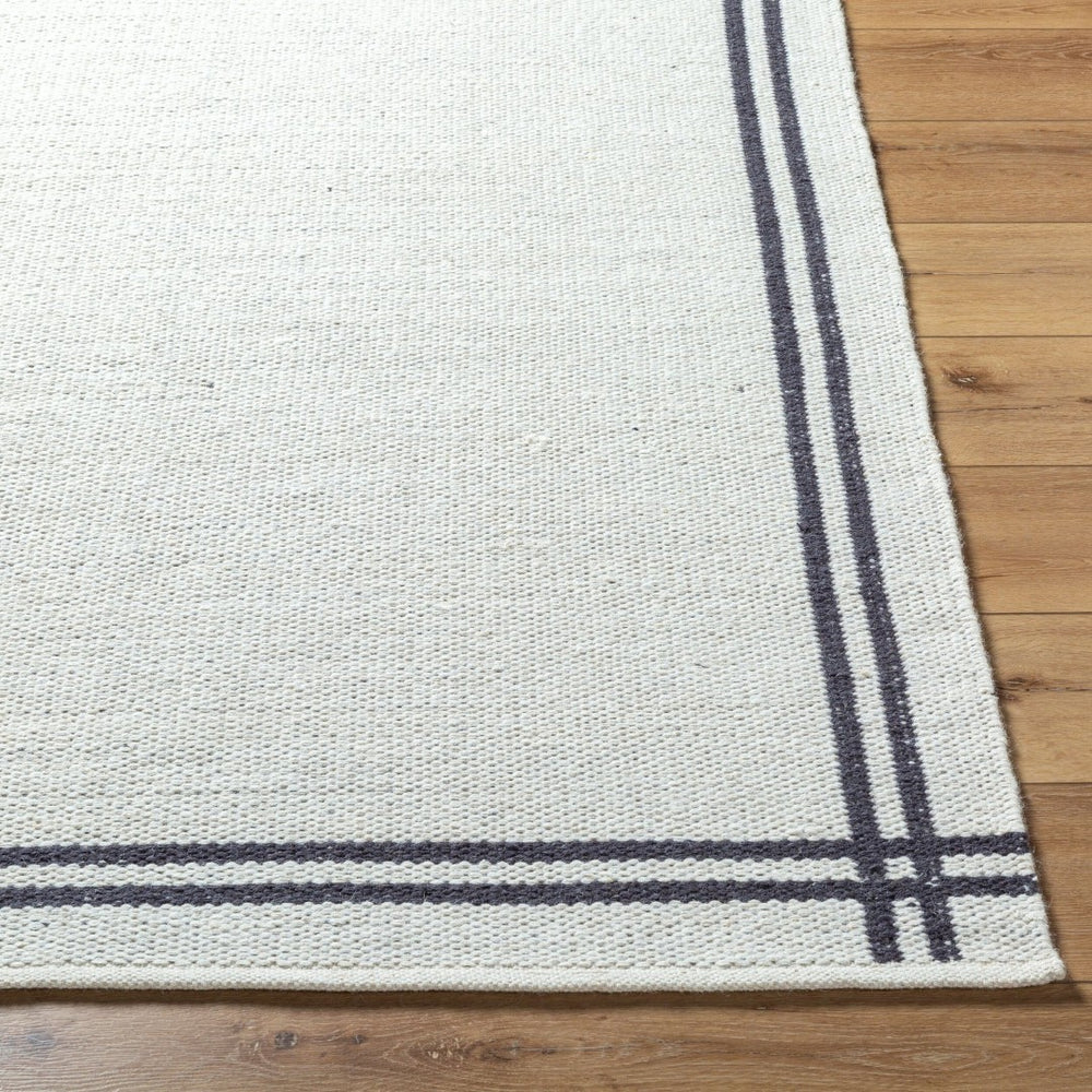 Livabliss Mardin Handwoven Wool Flatweave Rug Artisan Crafted for Entryways and High Traffic Spaces Ivory, Charcoal 2' x 3' MDI2353-23