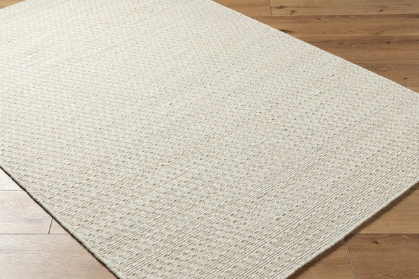 Livabliss Mardin Handmade Flatweave Wool Accent Rug Indian Artisan Craft for Entryway Layering Ivory, Cream 3'6" x 5'6" MDI2357-3656