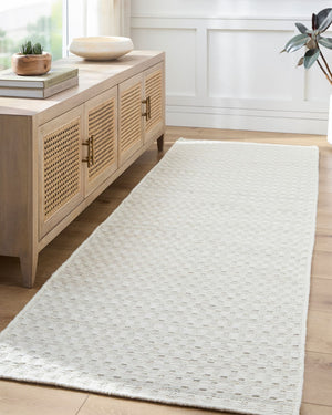 Livabliss Mardin Handmade Flatweave Wool Accent Rug Indian Artisan Craft for Entryway Layering Ivory, Cream 3'6" x 5'6" MDI2357-3656