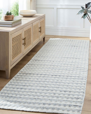 Livabliss Mardin Handwoven Wool Flatweave Rug Indian Artisan Craft for Entryways and Bedrooms Ivory, Slate Gr 5' x 7'6" MDI2358-576