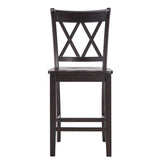 Homelegance By Top-Line Juliette Double X-Back Counter Height Chairs (Set of 2) Black Rubberwood