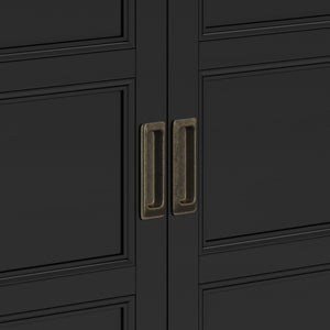 English Elm Burlington Low Storage Cabinet with Handcrafted Solid Wood, Transitional Design, Adjustable Shelves and Anti-Tip Safety Black B136P158508