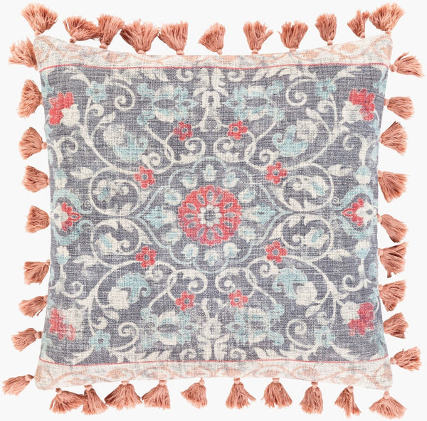 Surya Mandana Handcrafted Square Accent Pillow Blended Fabric Textured Weave for Sofa or Bed MDN002-1818