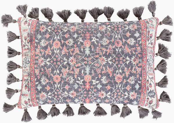 Surya Mandana Woven Lumbar Pillow Artisan Crafted Cotton Blend for Farmhouse Boho Interiors MDN003-2214P
