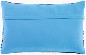 Surya Merdo Rustic 14"L X 22"W Lumbar Pillow - Cozy Cotton Design For Warm, Charming Home Decor Blue Cotton,Cotton Mdo010-2214d