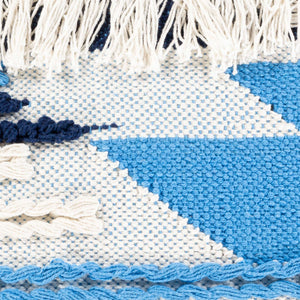 Surya Merdo Rustic 14"L X 22"W Lumbar Pillow - Cozy Cotton Design For Warm, Charming Home Decor Blue Cotton,Cotton Mdo010-2214d