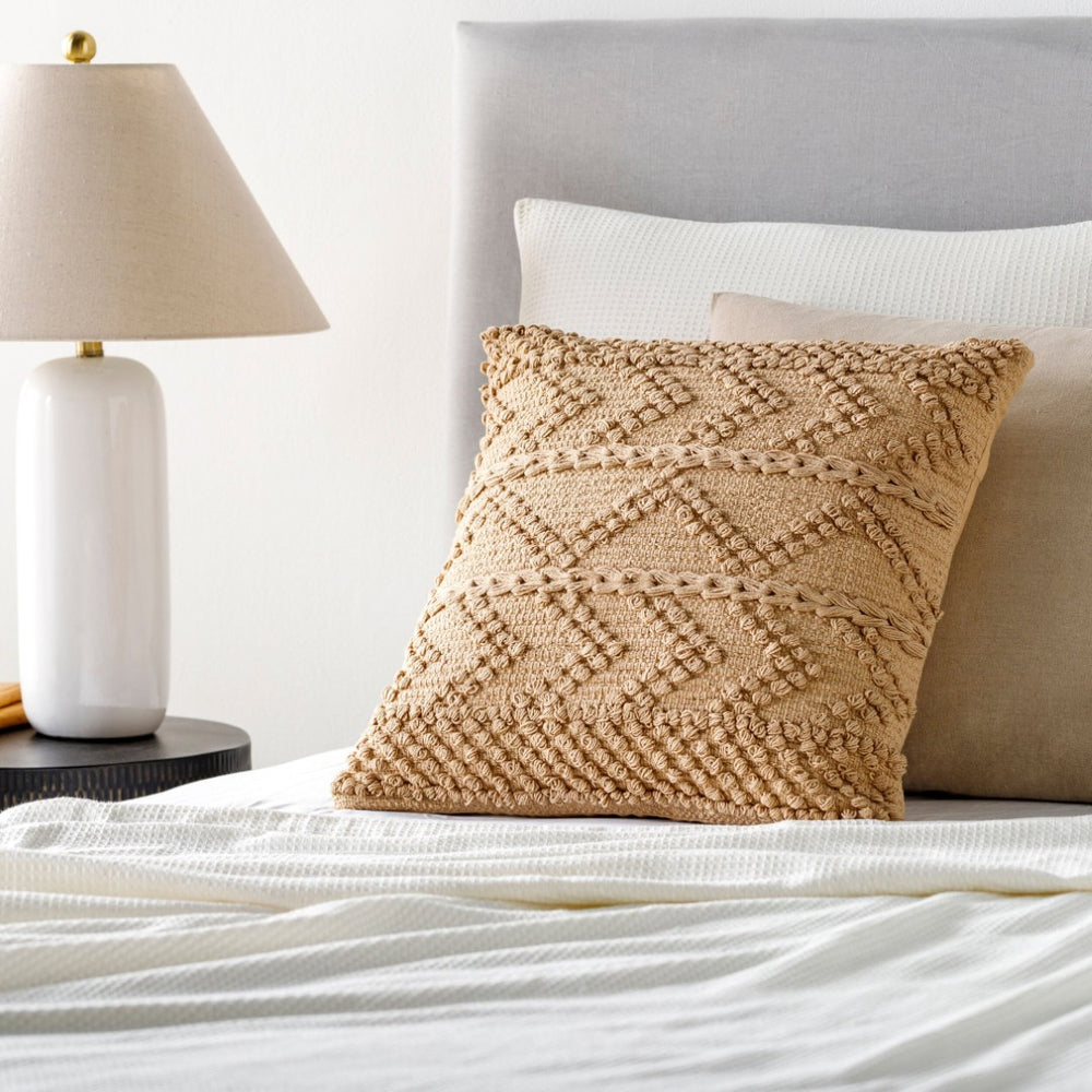 Surya Merdo Cotton Square Accent Pillow Cottage Patterned Decor for Sofas and Cozy Beds MDO011-2020D