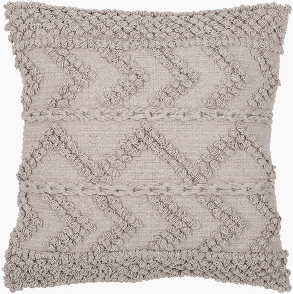 Surya Merdo 20" Rustic Accent Pillow - Cozy Cotton Design To Elevate Your Home Decor With Charm! Light Gray Cotton,Cotton Mdo012-1818