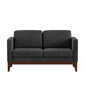 Homelegance By Top-Line Deacon Linen Upholstered Loveseat Dark Grey Linen