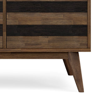 English Elm Clarkson Solid Acacia Sideboard Buffet in Rustic Aged Brown — 3 Drawers, 2 Adjustable Shelves, Mid-Century Storage B136P158777