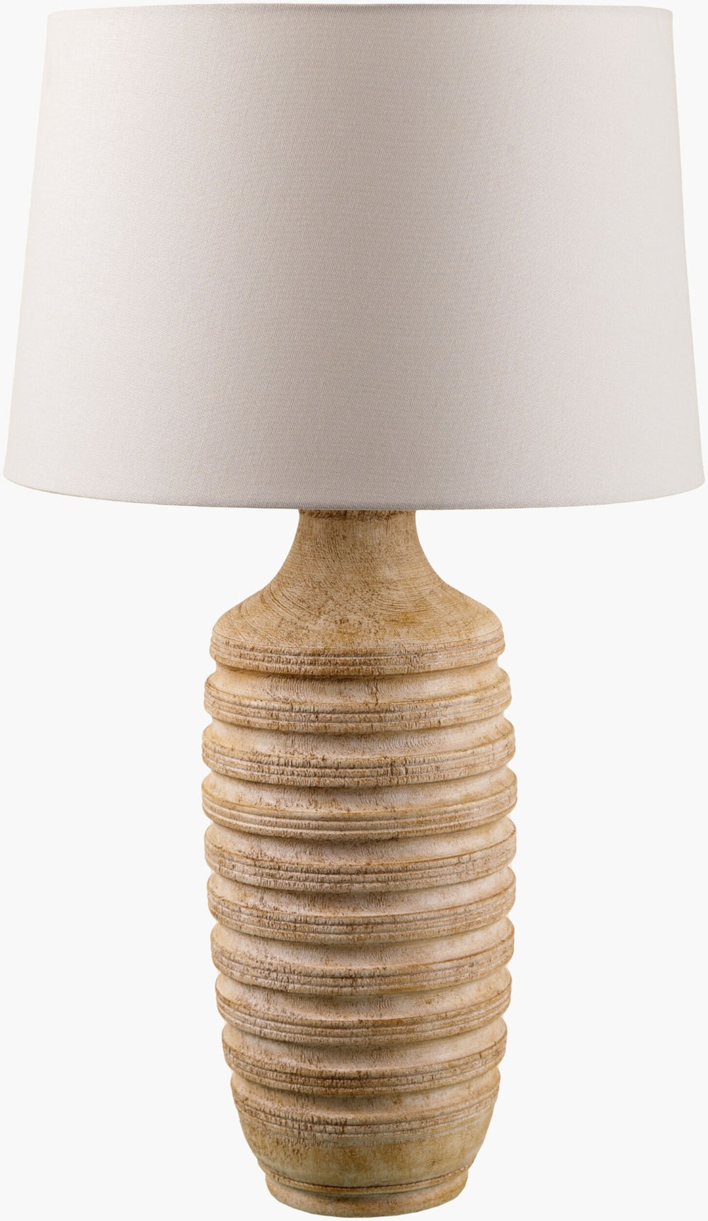 Livabliss Mindra Resin Table Lamp with Linen Shade for Farmhouse and Transitional Rooms MDR-001