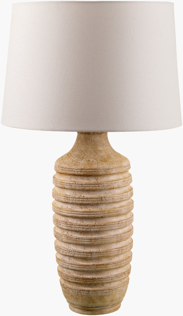 Livabliss Mindra Resin Table Lamp with Linen Shade for Farmhouse and Transitional Rooms MDR-001
