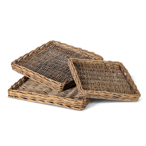 Woven Willow Square Trays, Set of 3 EAW95365 Park Hill