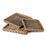 Woven Willow Square Trays - Set of 3