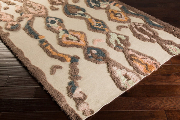 Surya Midelt 2'6" X 8' Handmade Wool Rug – Elegant Global Design With Plush Pile For Timeless Charm Beige Wool Mdt1002-268