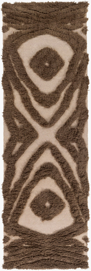 Surya Midelt 2'6" X 8' Handmade Wool Rug – Elegant Global Design With Plush Pile For Timeless Charm Brown Wool Mdt1004-268