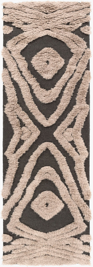 Surya Midelt 2'6" X 8' Handmade Wool Rug – Elegant Global Design With Plush Pile For Timeless Charm Charcoal Wool Mdt1005-268