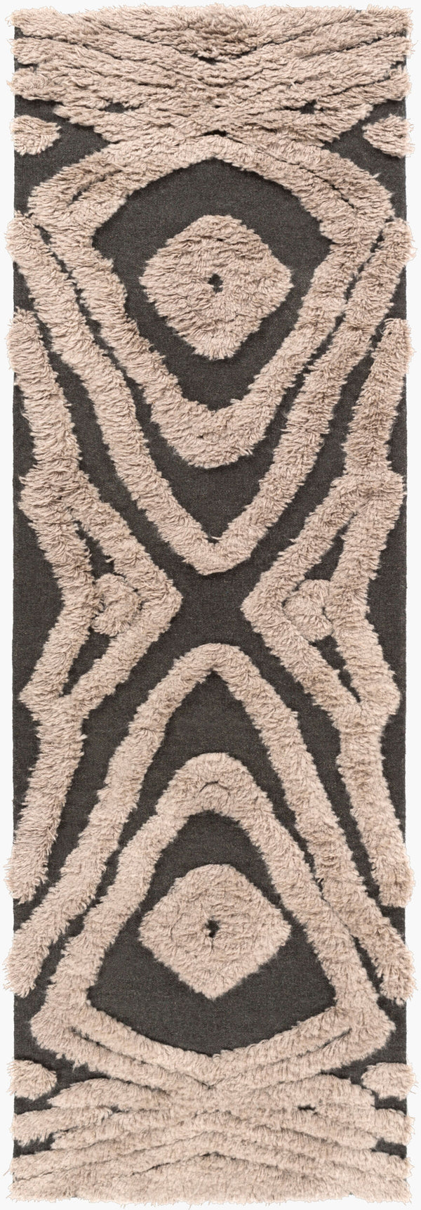 Surya Midelt 2'6" X 8' Handmade Wool Rug – Elegant Global Design With Plush Pile For Timeless Charm Charcoal Wool Mdt1005-268