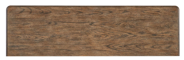 Hooker Furniture Americana Server With Rustic Oak Veneer, Carved Legs, Felt-Lined Drawers & Planked Shelf For Display Whites/Creams/Beiges 7050-75917-02