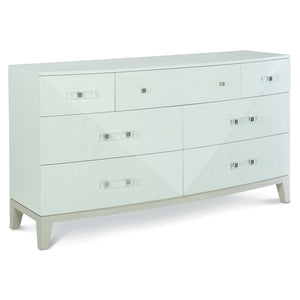 Bernhardt Bernhardt Axiom Dresser — 7-Drawer Sculptural Chest With Curved Front, Acrylic-Metal Pulls, Transitional Glam 381050