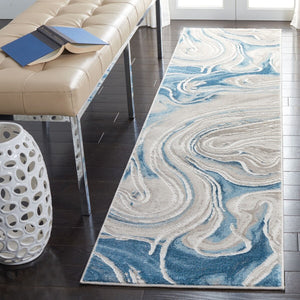 Safavieh Meadow 553 Power Loomed 75% Polypropylene, 15% Polyester, 40% Jute Rug Beige / Blue MDW553B-221