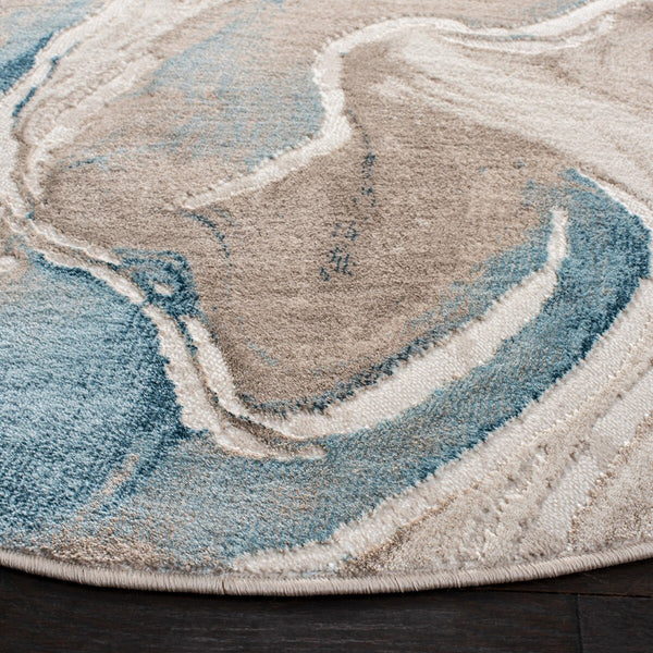 Safavieh Meadow 553 Power Loomed 75% Polypropylene, 15% Polyester, 40% Jute Rug Beige / Blue MDW553B-221