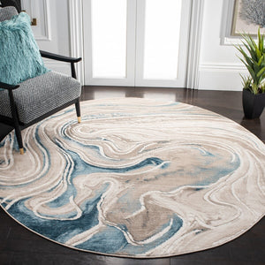Safavieh Meadow 553 Power Loomed 75% Polypropylene, 15% Polyester, 40% Jute Rug Beige / Blue MDW553B-221