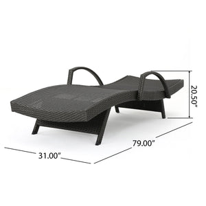 English Elm Christopher Knight Home® - Salem Pe Wicker Chaise Lounge - Adjustable Outdoor Comfort In Stylish Grey For Patios & Pools 52005.00ARMGRY