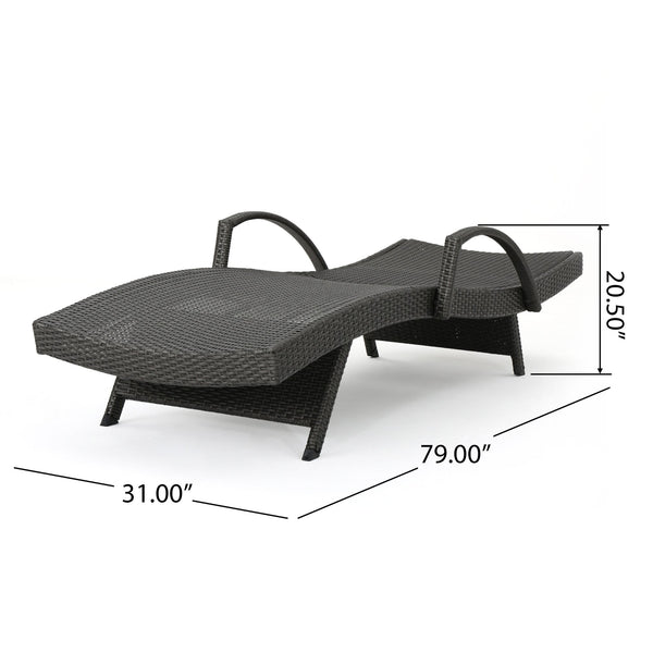 English Elm Christopher Knight Home® - Salem Pe Wicker Chaise Lounge - Adjustable Outdoor Comfort In Stylish Grey For Patios & Pools 52005.00ARMGRY