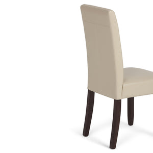 English Elm Acadian Parson Dining Chair Set Of 2 - Luxurious Satin Cream Vegan Leather For Stylish Comfort B136P159792