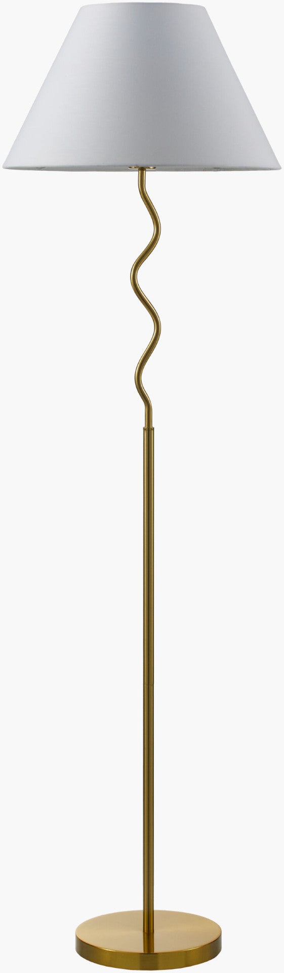 Livabliss Meander Tall Iron Floor Lamp with Cotton Shade for Living Room or Reading Nook MED-001