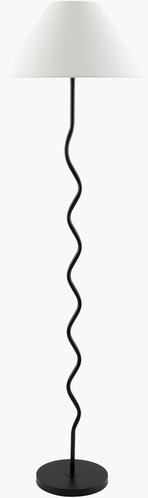 Livabliss Meander Arts and Crafts Floor Lamp with Felt Linen Shade and Hand-painted Finish MED-002