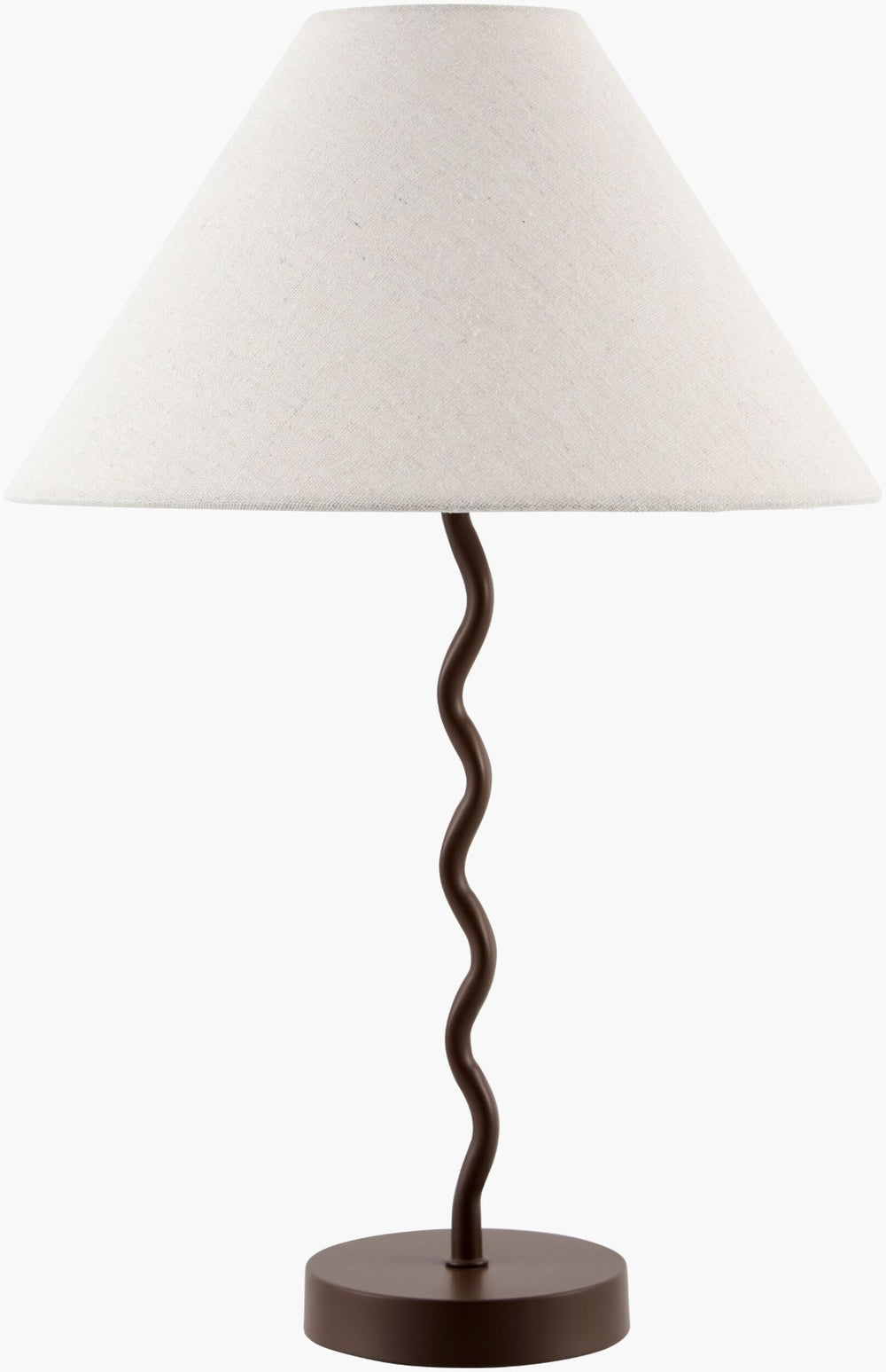 Livabliss Meander Sculptural Table Lamp Felt Metal Linen Shade Warm Ambient Glow Eclectic Decor MED-004