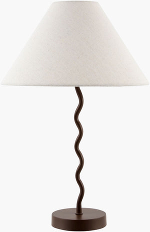 Livabliss Meander Sculptural Table Lamp Felt Metal Linen Shade Warm Ambient Glow Eclectic Decor MED-004