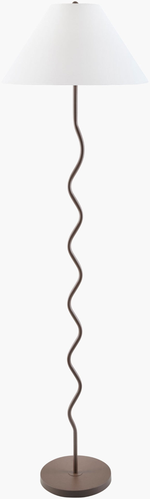 Livabliss Meander Hand-painted Arts and Crafts Floor Lamp with Layered Linen Felt Shade MED-006