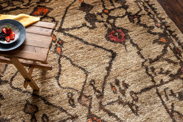 Medina MED-1110 8' x 8' Round Handmade Rug MED1110-8RD  Burnt Orange, Rose, Beige, Tan, Brown Surya